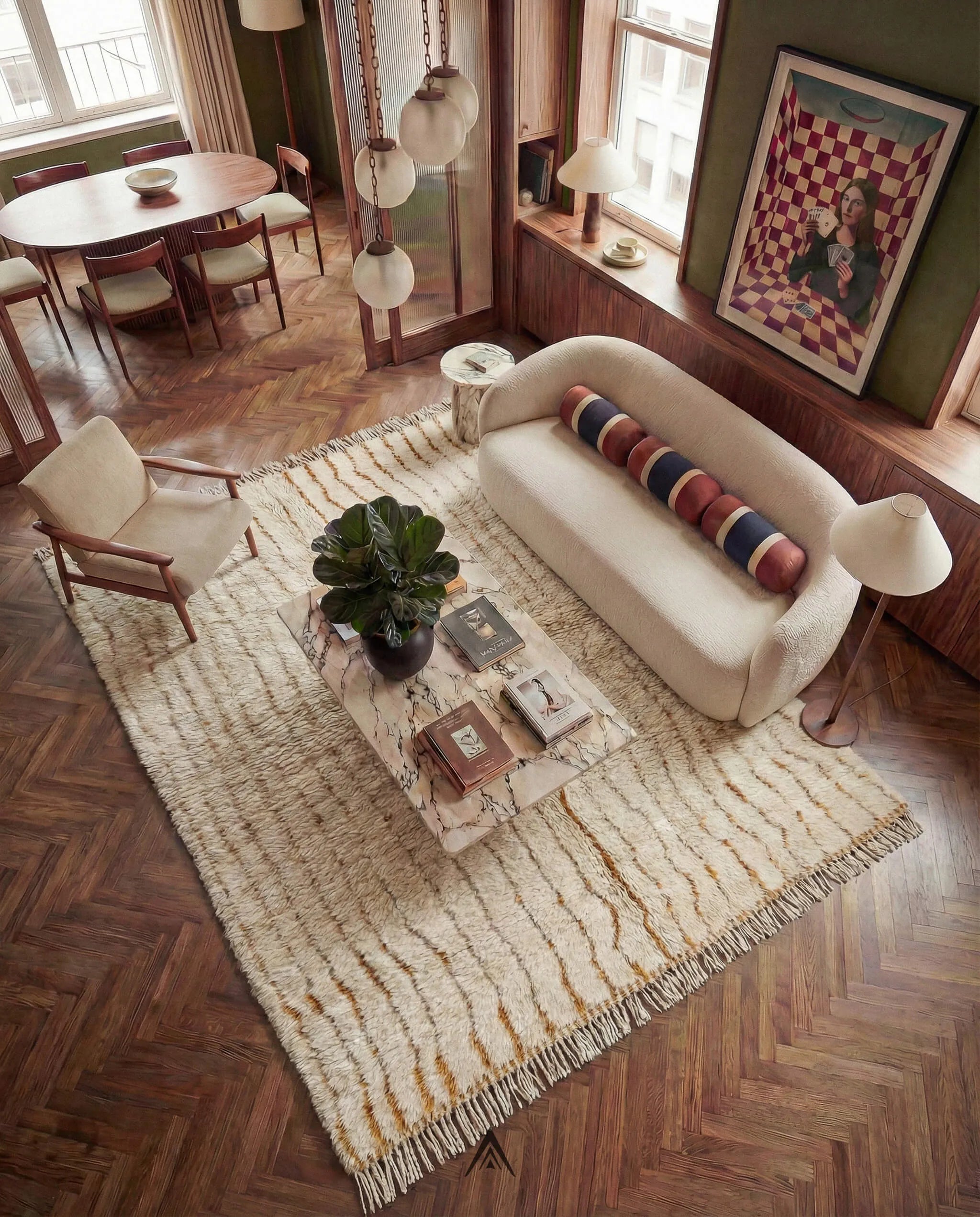 Beni Mrirt Rug 5.8x8 ft - 177x245 cm-Berber Handicraft