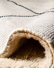 Fluffy Moroccan carpet 3 X 5 Ft | 90 X 150 Cm / With Tassels / Short (0.4” / 1 cm)
