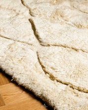 Beni Ourain Moroccan Carpet 3 X 5 Ft | 90 X 150 Cm / With Tassels / Short (0.4” / 1 cm)