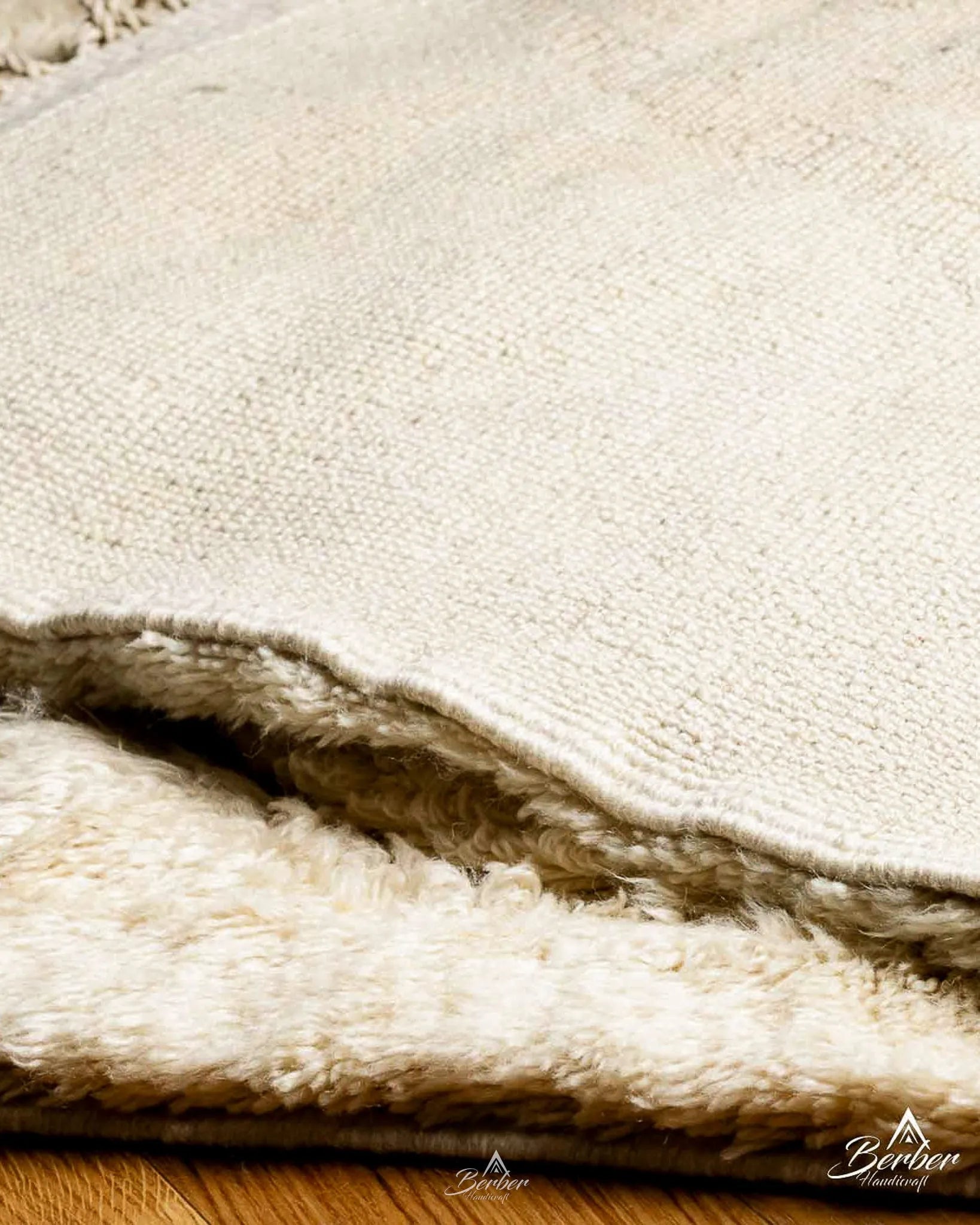 Beni Ourain Moroccan Carpet 3 X 5 Ft | 90 X 150 Cm / With Tassels / Short (0.4” / 1 cm)