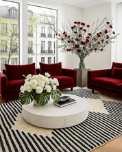 Beni Ourain Moroccan Rug 3 X 5 Ft | 90 X 150 Cm / With Tassels / Short (0.4” / 1 cm)