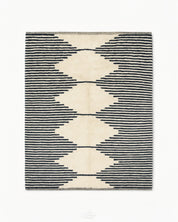 Beni Ourain Moroccan Rug 3 X 5 Ft | 90 X 150 Cm / With Tassels / Short (0.4” / 1 cm)