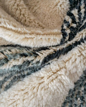 Beni Ourain Wool Rug 3 X 5 Ft | 90 X 150 Cm / With Tassels / Short (0.4” / 1 cm)