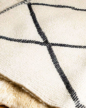 Handknotted Beni Ourain Rug 3 X 5 Ft | 90 X 150 Cm / With Tassels / Short (0.4” / 1 cm)