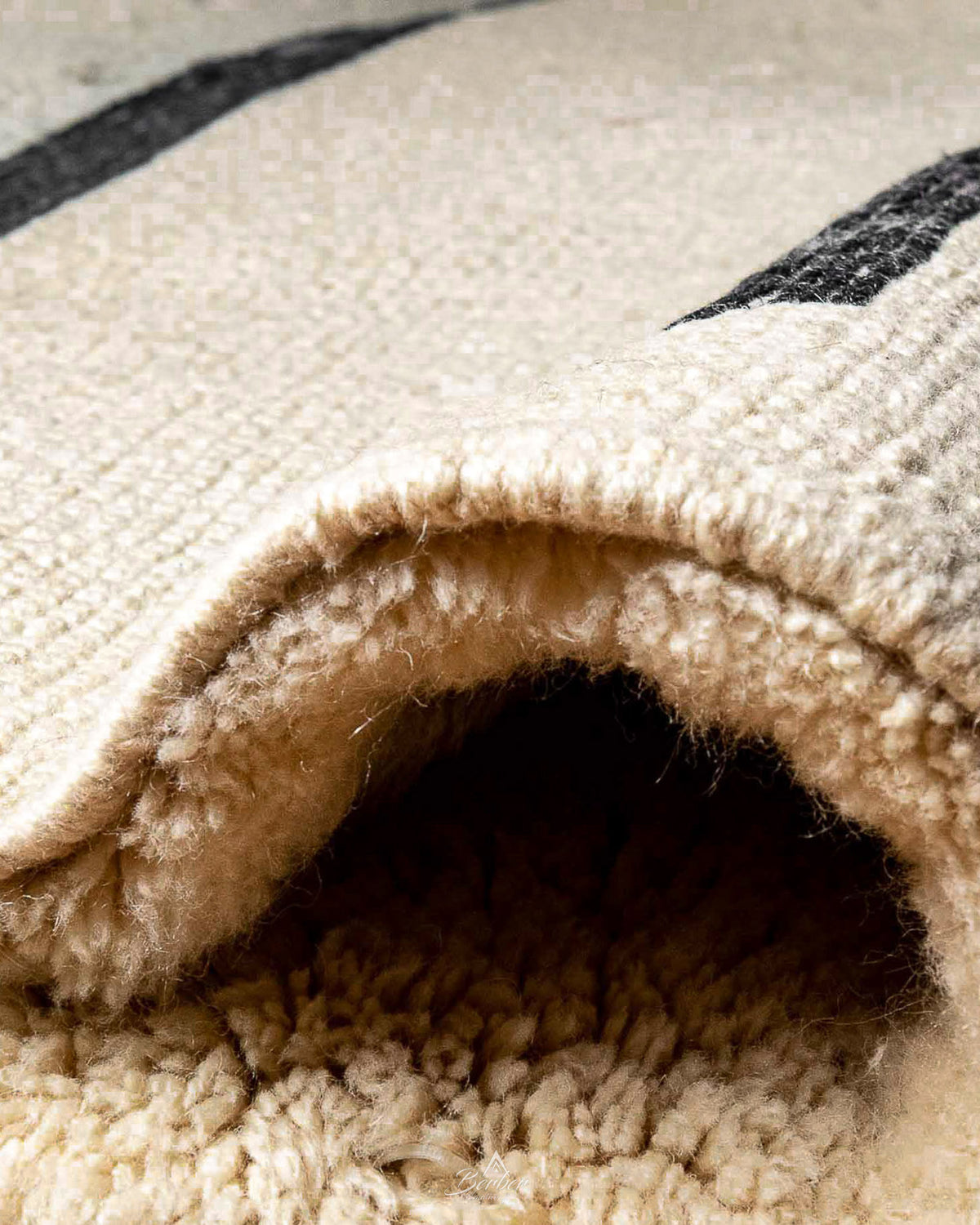 Wool Beni Ourain Rug 3 X 5 Ft | 90 X 150 Cm / With Tassels / Short (0.4” / 1 cm)