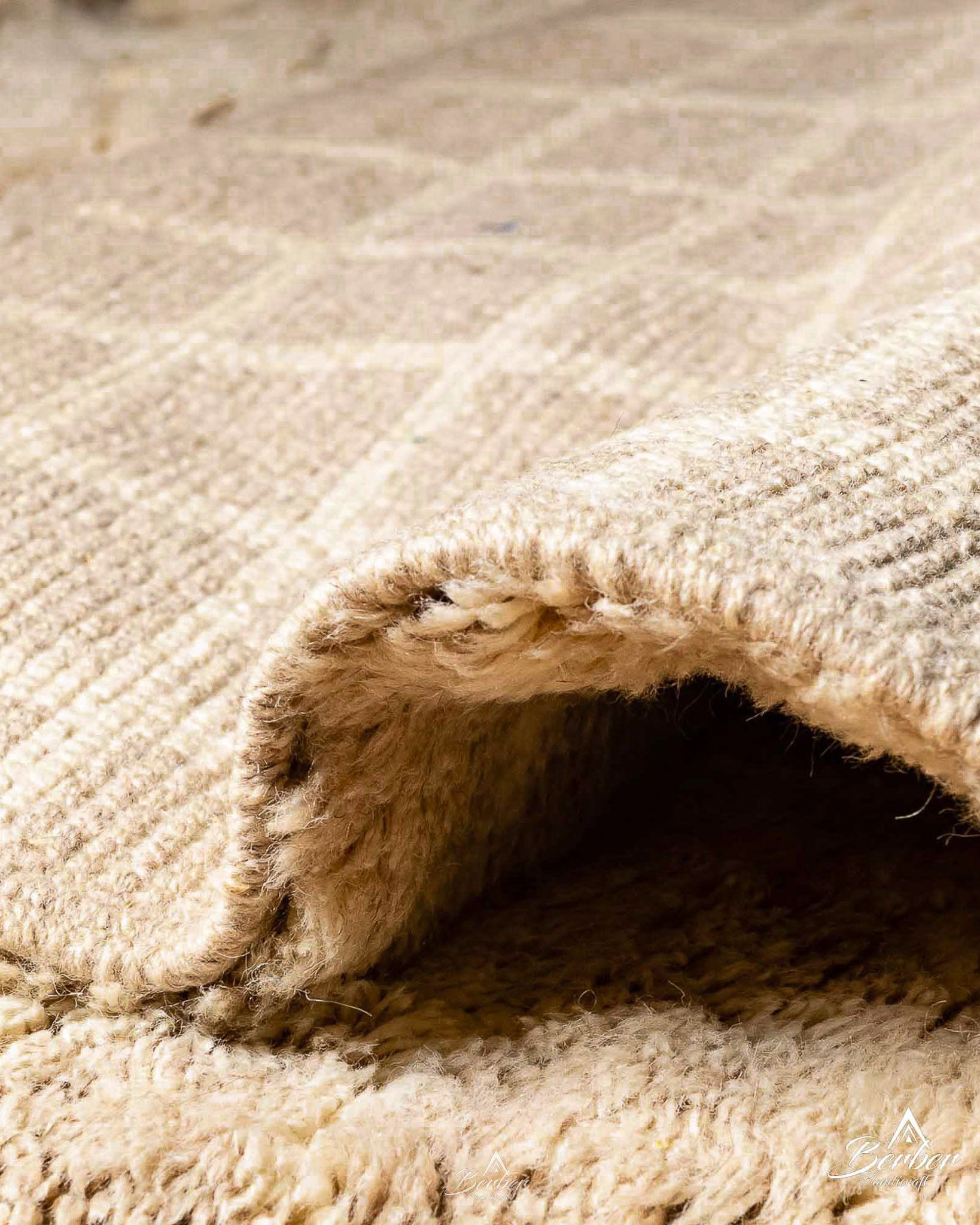 Fluffy Beni Ourain Rug 3 X 5 Ft | 90 X 150 Cm / With Tassels / Short (0.4” / 1 cm)