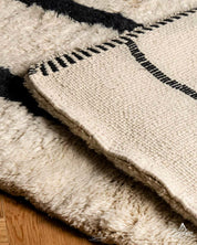Minimalist Moroccan Runner Rug 2 X 6 Ft | 60 X 180 Cm / With Tassels / Short (0.4” / 1 cm)