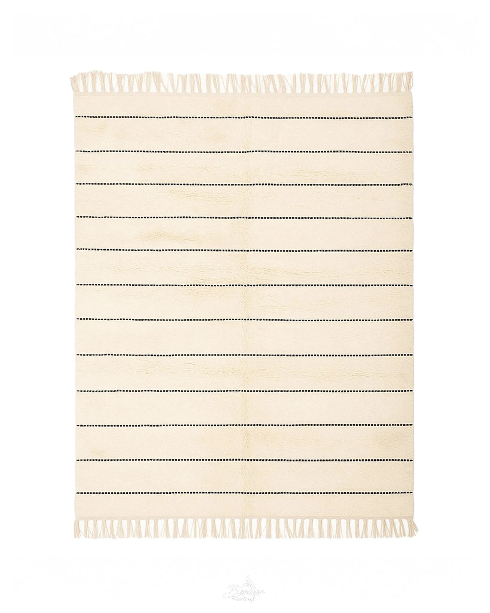 Berber Area Rug 3 X 5 Ft | 90 X 150 Cm / With Tassels / Short (0.4” / 1 cm)