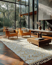 Berber Minimalist Rug 3 X 5 Ft | 90 X 150 Cm / With Tassels / Short (0.4” / 1 cm)