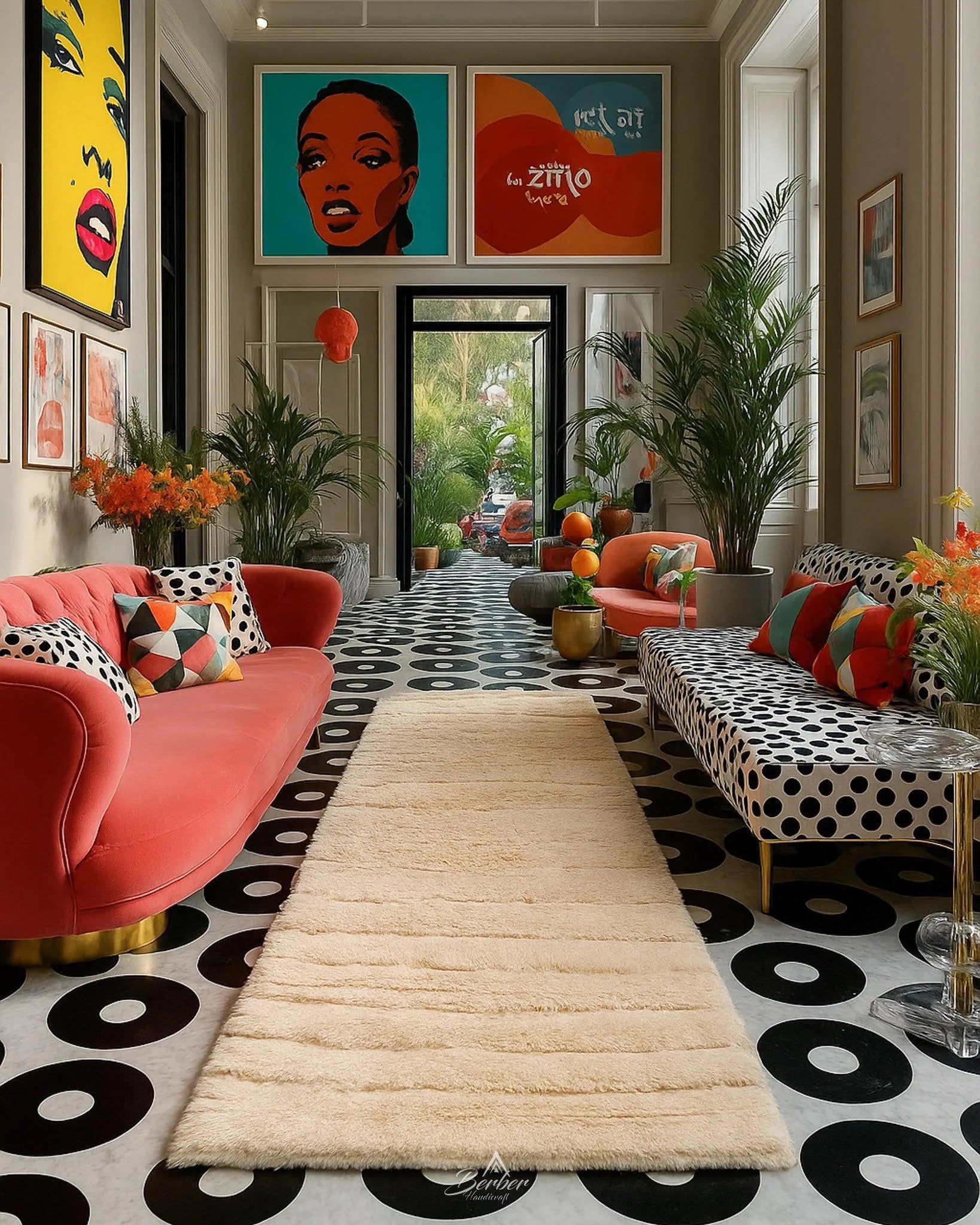 Berber Rug Runner 2 X 6 Ft | 60 X 180 Cm / With Tassels / Short (0.4” / 1 cm)