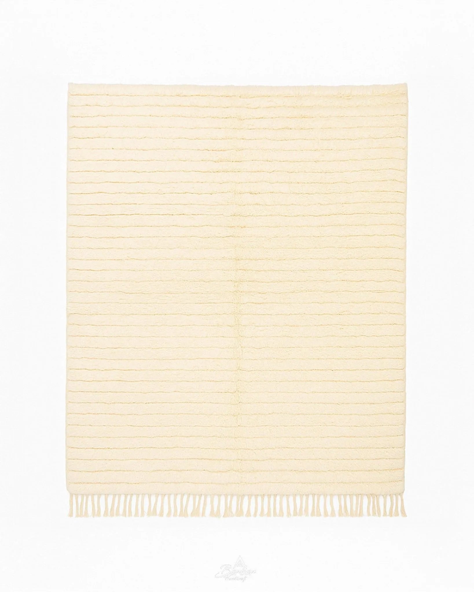 Berber Wool Rug 3 X 5 Ft | 90 X 150 Cm / With Tassels / Short (0.4” / 1 cm)