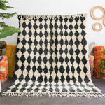 Black And White Checkered Rug - Berber Handicraft