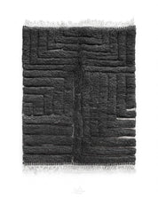 Black Beni Ourain Carpet 3 X 5 Ft | 90 X 150 Cm / With Tassels / Short (0.4” / 1 cm)