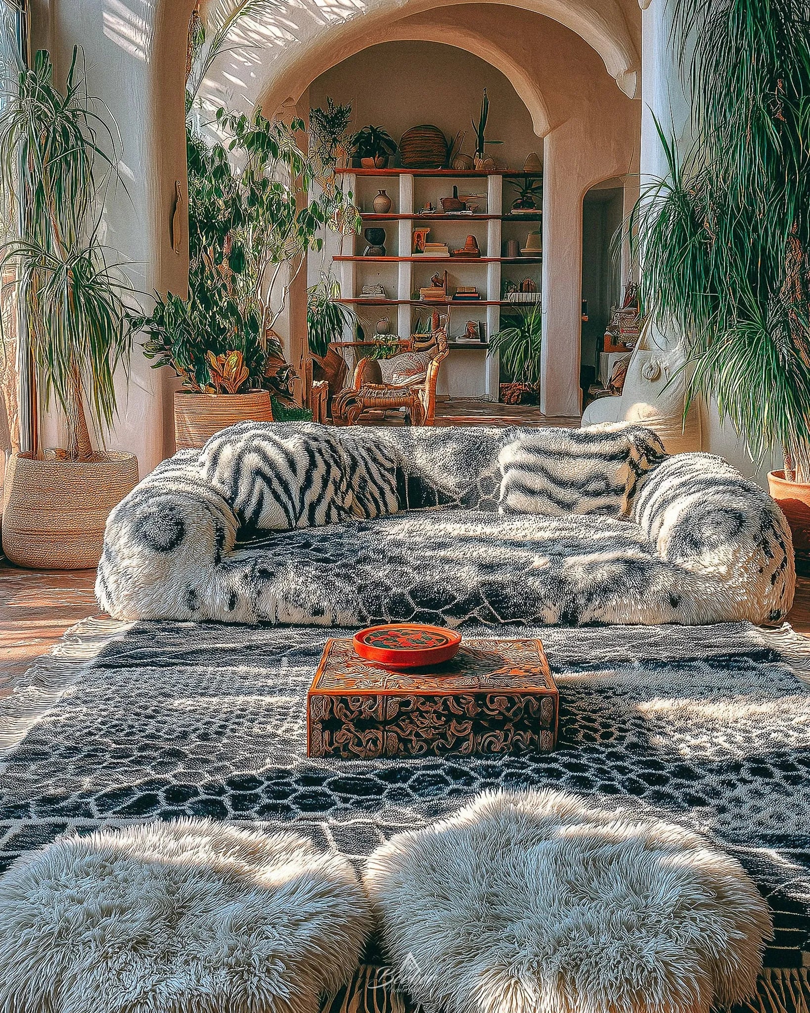 Black Beni Rug 3 X 5 Ft | 90 X 150 Cm / With Tassels / Short (0.4” / 1 cm)