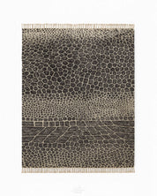 Black Beni Rug 3 X 5 Ft | 90 X 150 Cm / With Tassels / Short (0.4” / 1 cm)