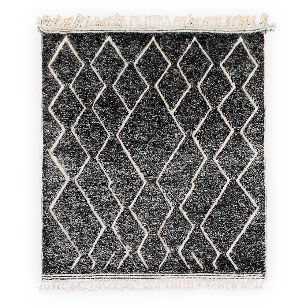 Black Beni Ourain Rug - Berber Handicraft