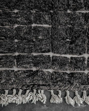 Black Berber Rug 3 X 5 Ft | 90 X 150 Cm / With Tassels / Short (0.4” / 1 cm)