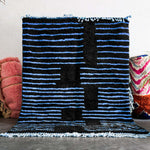 Black Blue Berber Rug - Berber Handicraft