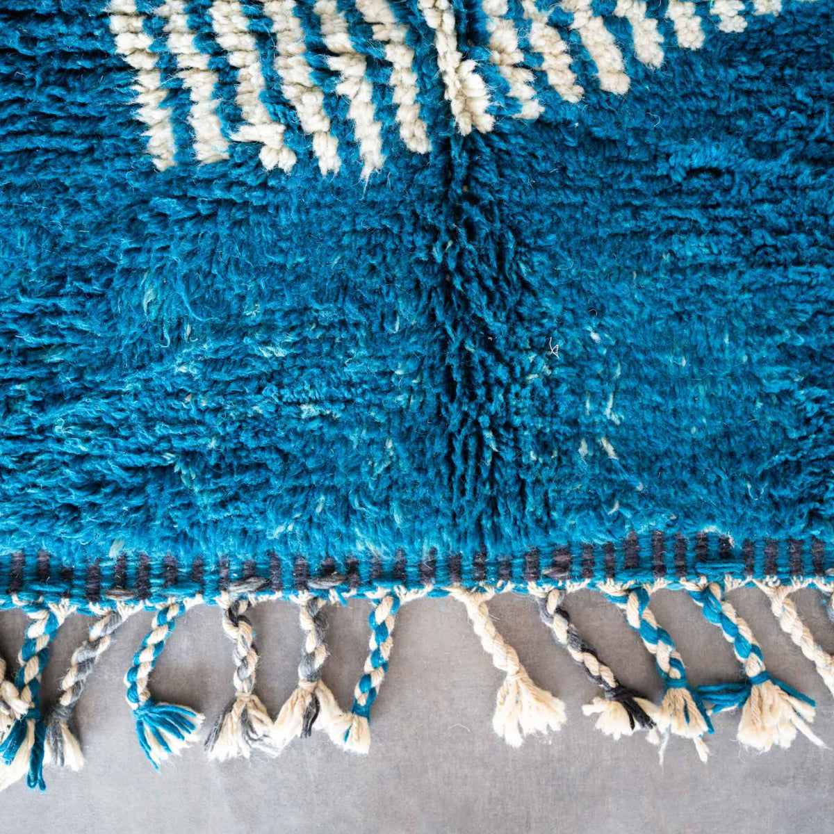 Black Blue Moroccan Rug - Berber Handicraft