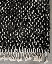 Black Dotted Rug 3 X 5 Ft | 90 X 150 Cm / With Tassels / Short (0.4” / 1 cm)