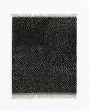 Black Dotted Rug 3 X 5 Ft | 90 X 150 Cm / With Tassels / Short (0.4” / 1 cm)