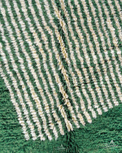 Black Green Moroccan Rug 3 X 5 Ft | 90 X 150 Cm / With Tassels / Short (0.4” / 1 cm)