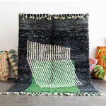 Black Green Moroccan Rug - Berber Handicraft