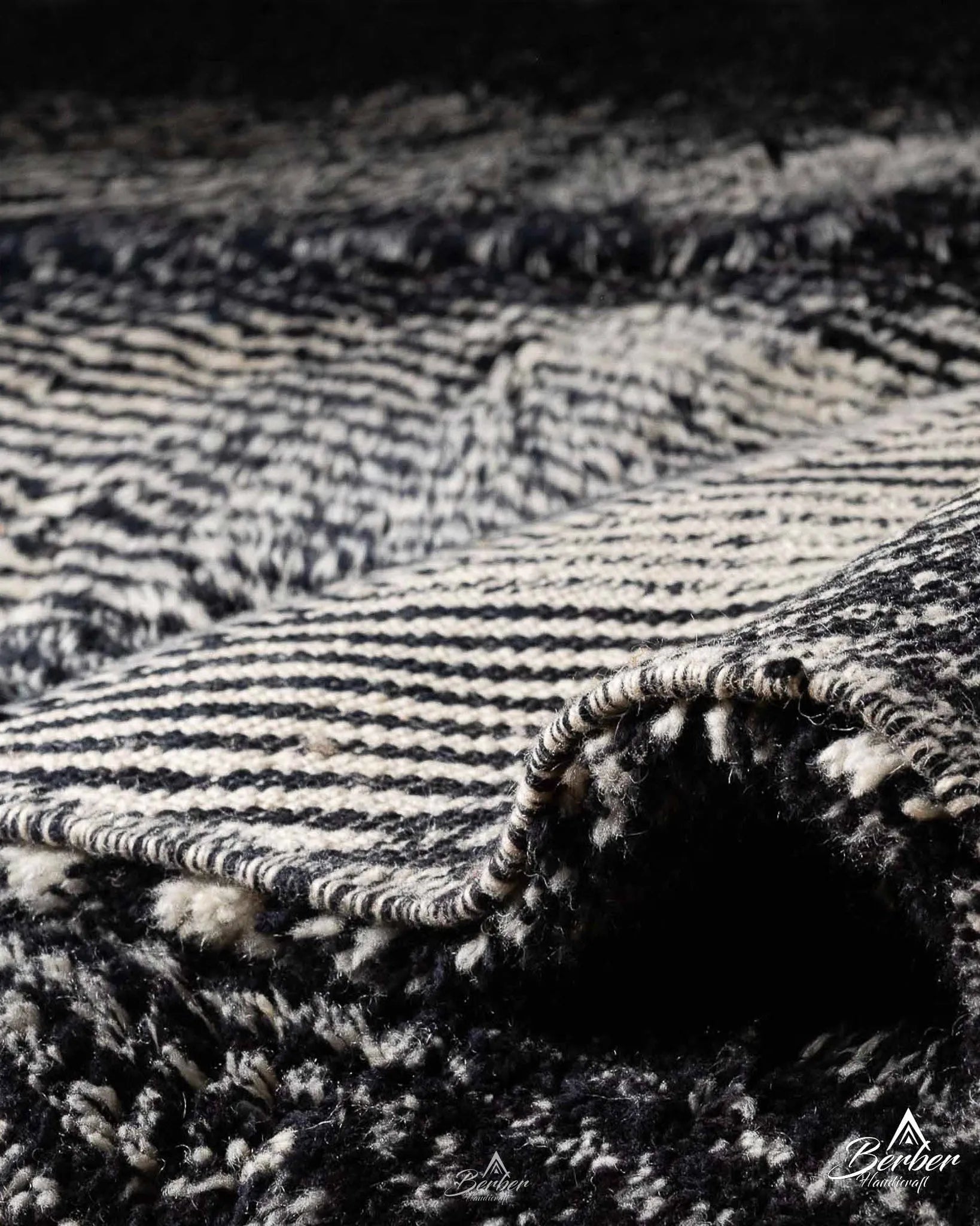 Black Moroccan Berber Rug-Berber Handicraft
