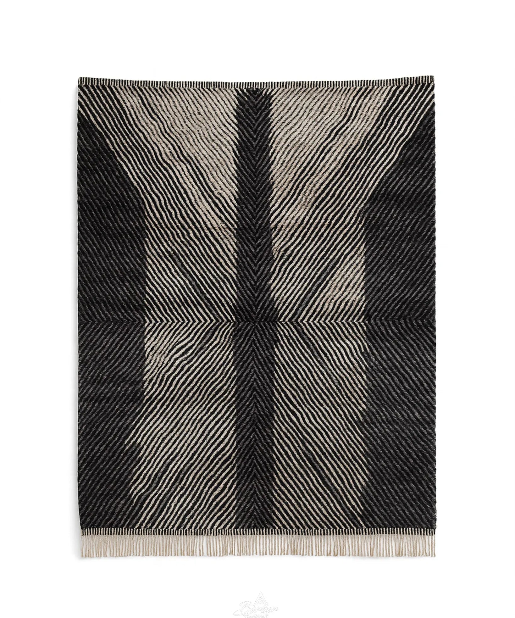 Black Moroccan Berber Rug-Berber Handicraft