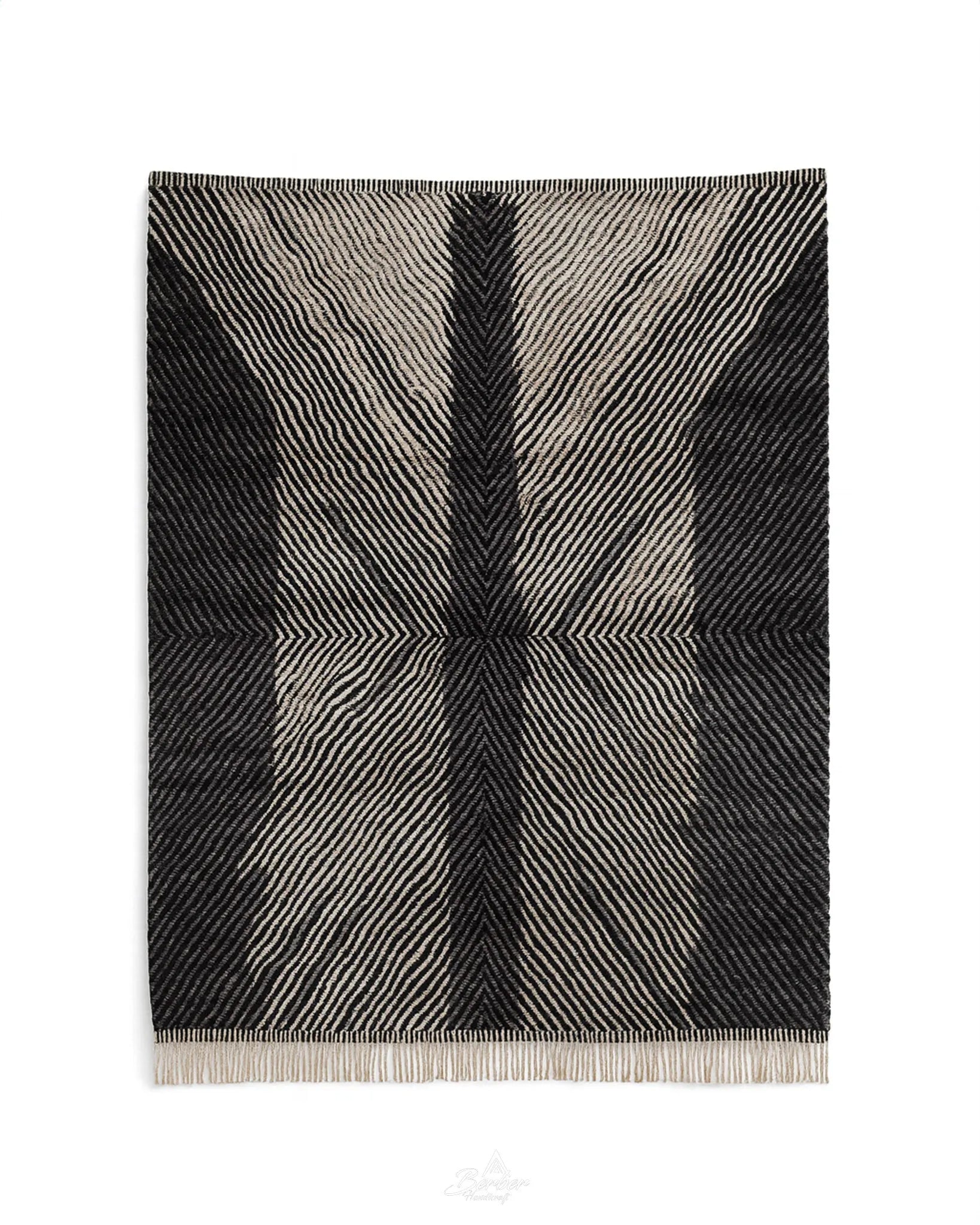 Black Moroccan Berber Rug-Berber Handicraft