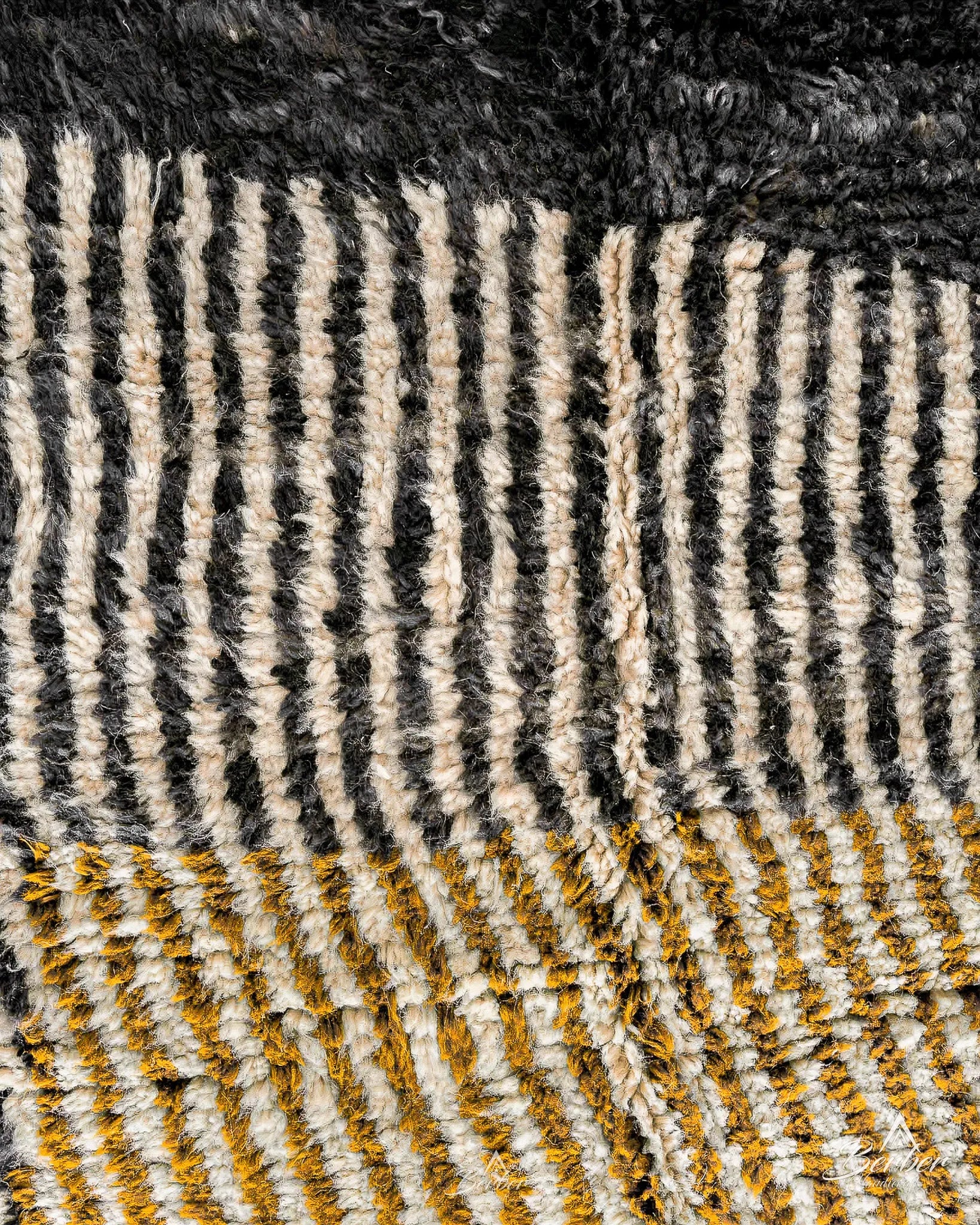 Black Moroccan Rug 3 X 5 Ft | 90 X 150 Cm / With Tassels / Short (0.4” / 1 cm)