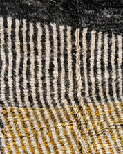 Black Moroccan Rug 3 X 5 Ft | 90 X 150 Cm / With Tassels / Short (0.4” / 1 cm)