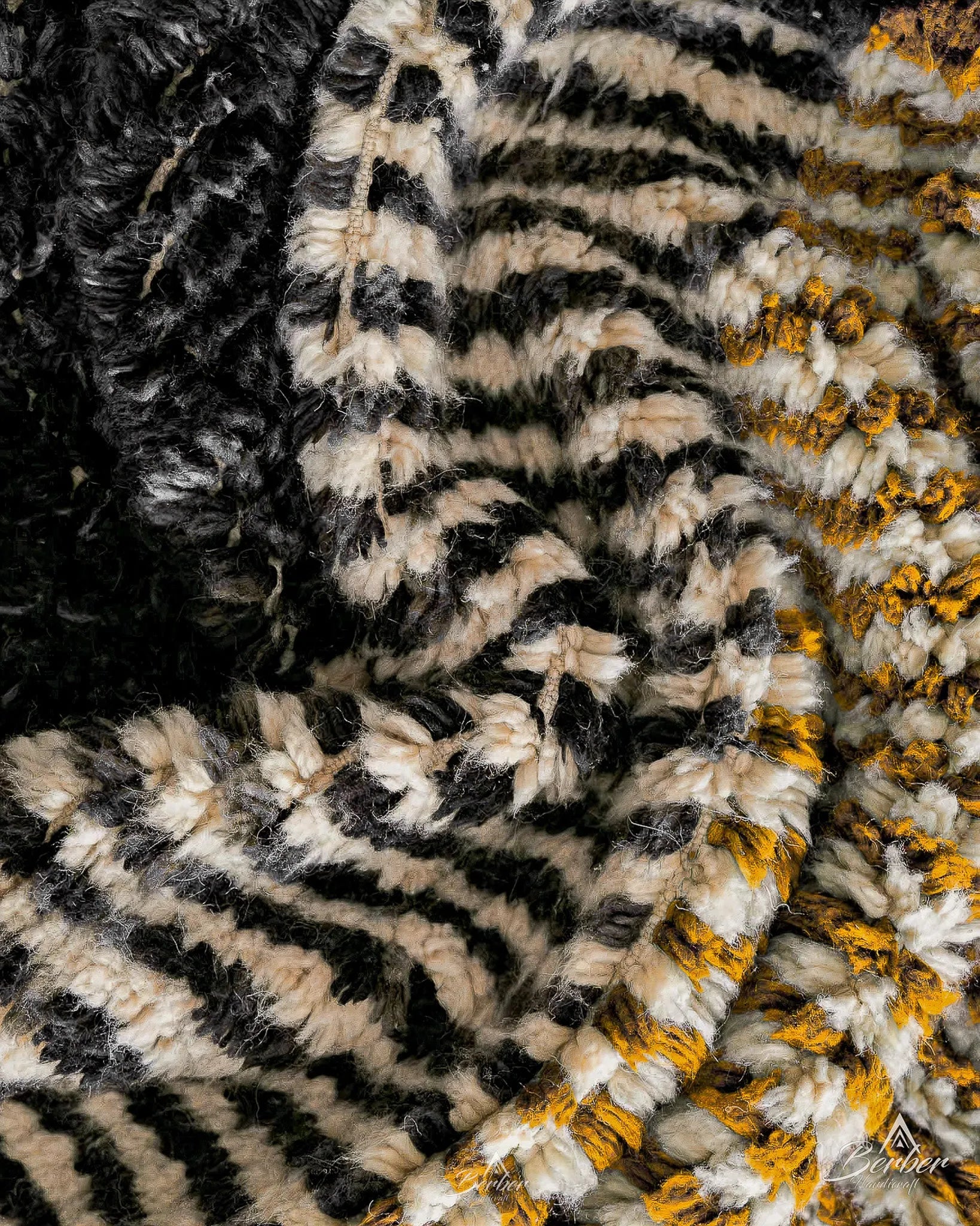 Black Moroccan Rug 3 X 5 Ft | 90 X 150 Cm / With Tassels / Short (0.4” / 1 cm)