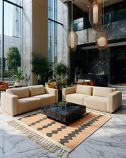 Black Peach Boujaad Rug-Berber Handicraft