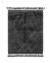 Black Trellis Rug 3 X 5 Ft | 90 X 150 Cm / With Tassels / Short (0.4” / 1 cm)