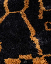 Black Wool Area Rug 3 X 5 Ft | 90 X 150 Cm / With Tassels / Short (0.4” / 1 cm)