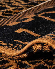 Black Wool Area Rug 3 X 5 Ft | 90 X 150 Cm / With Tassels / Short (0.4” / 1 cm)
