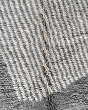 Black and Gray Berber Rug 3 X 5 Ft | 90 X 150 Cm / With Tassels / Short (0.4” / 1 cm)