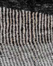 Black and Gray Berber Rug 3 X 5 Ft | 90 X 150 Cm / With Tassels / Short (0.4” / 1 cm)