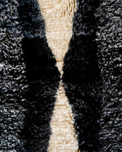 Black and Grey Berber Carpet 3 X 5 Ft | 90 X 150 Cm / With Tassels / Short (0.4” / 1 cm)