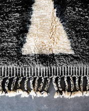 Black and Grey Berber Carpet 3 X 5 Ft | 90 X 150 Cm / With Tassels / Short (0.4” / 1 cm)