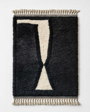 Black and Grey Berber Carpet 3 X 5 Ft | 90 X 150 Cm / With Tassels / Short (0.4” / 1 cm)