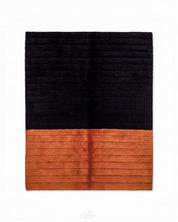 Black and Orange Mrirt Rug 3 X 5 Ft | 90 X 150 Cm / With Tassels / Short (0.4” / 1 cm)