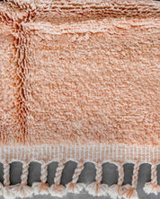 Black and Peach Moroccan rug 3 X 5 Ft | 90 X 150 Cm / With Tassels / Short (0.4” / 1 cm)
