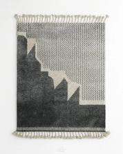 Black and White Moroccan Rug 3 X 5 Ft | 90 X 150 Cm / With Tassels / Short (0.4” / 1 cm)
