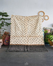 Black and White Polka Dot Rug-Berber Handicraft