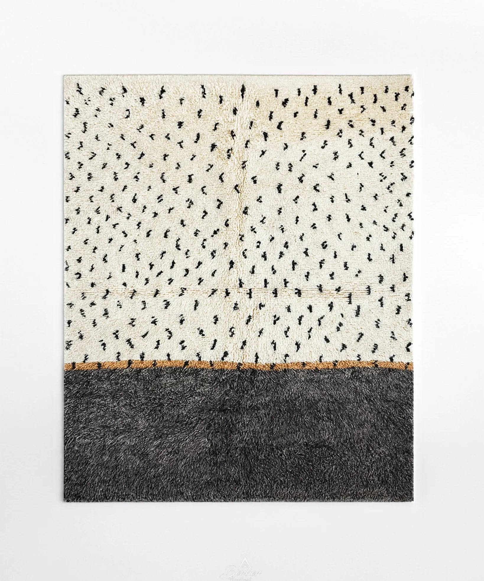 Black and White Polka Dot Rug-Berber Handicraft