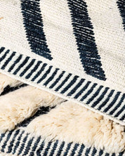 Black and White Wool Rug-Berber Handicraft