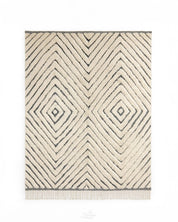 Black and White Wool Rug-Berber Handicraft