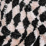 Black And White Checkered Rug - Berber Handicraft